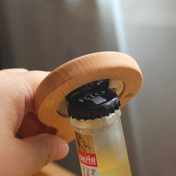 100pcs Pan Shape Bamboo Wooden Bottle Opener With Handle Coaster Fridge Magnet Decor Beer Bottle Opener Free Engrave Flaschenoffner Aus Holz Wholesale
