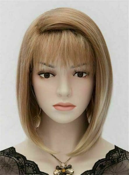 New Medium Brown Mix Blonde Cosplay Party Straight Synthetic Wig for Women's Cosplay