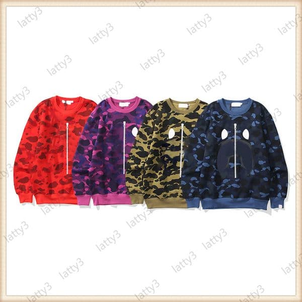 Designer Hoodies Mens Women's Shark Printing Sweater Trousers Tech Fleece Hoodie Men's Sportswear Club Fleece Pullover Sweatshirts 4 Colours