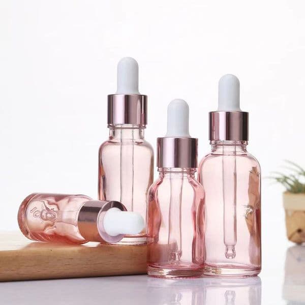 5ml 10ml 15ml 20ml Empty Essential Oil Dropper Bottles Peach Pink Mini Glass Vials Small Perfume Bottle For Travel Size Frascos Goteros De Aceite Esencial Vacios