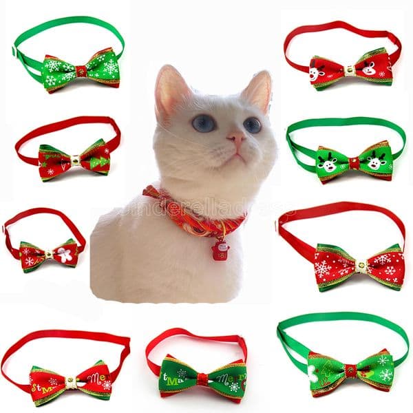 Christmas Series Of Pet Bow Tie Necktie Collar With A Shining Rhinestone Dog Cat Pet Christmas Decorations Supplies Accessories Neck Strap CT18