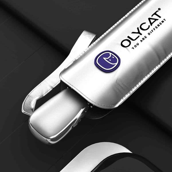OLYCAT Flat Sun Umbrella Clear Titanium Silver Automatic Umbrella Rain Women Anti UV Travel Folding Umbrellas Windproof Parasol 210320