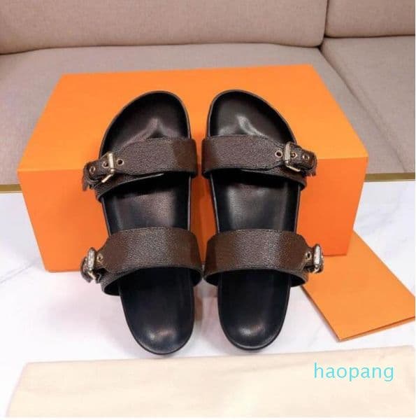 Luxury-2021 Designer Slippers New r Luxury Slides Men Summer Rubber Sandals Beach Slide Fashion Scuffs Slippers Indoor Shoes Size 35-45