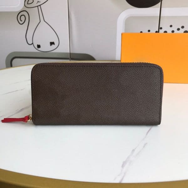 Original High Quality luxurys designers wallets Woman Fashion Clutch purses Monogrames Clemence long wallet Card Holder Purse With Box Dust Bag