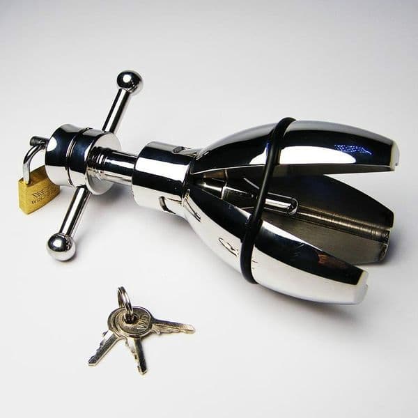 Latest Adjustable Stainless Steel Stretching Anal Plug With Lock Bondage Expanding Anus Butt Cimp Appliance BDSM Fetish Adult Toy A050