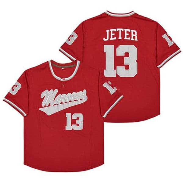 Men 2 13 Derek Jeter Baseball Jersey Retro Stitched Retirement Patch Home Away White Pinstripe Black Grey Kalamazoo HIGH SCHOOL Maroon Throwback Shirts 4XL Custom