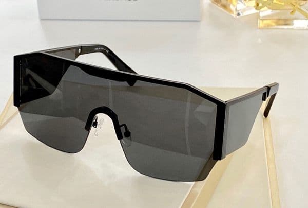 Shield Pilot Sunglasses Black/Dark Gray Lens Rectangle Mask Glasses Men Women Fashion Sunnies UV400 Protection Eyewere with box