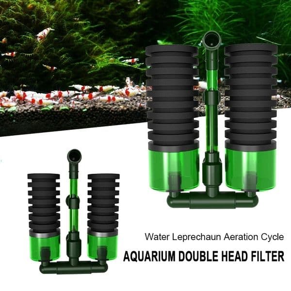 Biochemical Sponge Filter Double Head Sponges Practical Foam Filter Aquarium Sponge Filter QS-100A QS-200A Fish Tank Equipment Y200922