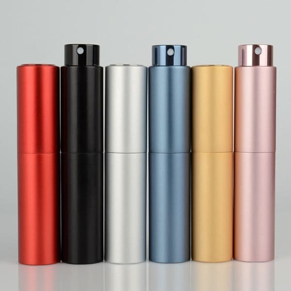 Luxury 10Ml Rotate maquillaje Refillable Perfume Bottle Mini Traveler Aluminum Spray Atomizer Empty Bottles A217285 Free Shipping