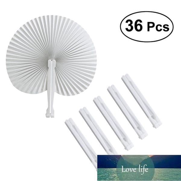 36pcs Folding Fan Handheld Fans Paper Folded Circular Paper for Wedding Party