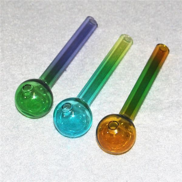 10cm thick glass oil burner Glass OilNail Tube Pipe bulb smoking burning tubes water hand pipes Straw Burners