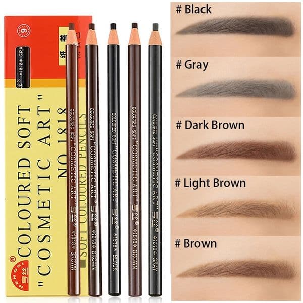 maquillaje Luxury Maquillaje 1818 Pencils Waterproof Soft Long Lasting Natural Painting Eye Brow Tools 6 Colors Maquillaje Trimming Eyebrow Makeup Pen Free Sh