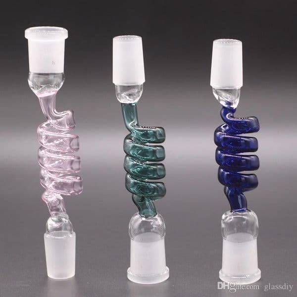 14mm 18mm Colorful Screw Thread thre Glass Drop down Adapters Female Male Reclaim Ash Catcher For Oil Bong Hookah