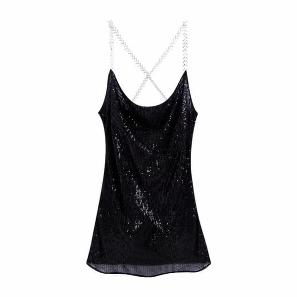 Women Sequin Embroidery Suspender Mini Dress Female Sleeveless Clothes Casual Lady Loose Vestido D6969 210430Z