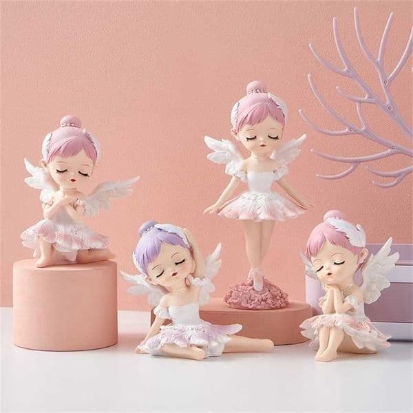 Cute Angel Figurines Resin Girl Statue Mini Garden Accessories Christmas Decorations Modern Home Children Bedroom 211108
