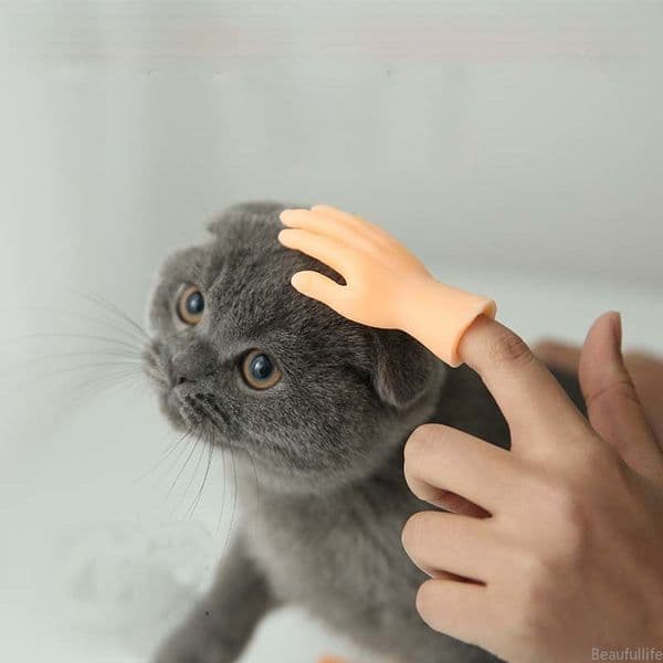 Tiny Hands for Fingers On Sticks Adults Kids Funny Cats Toys Soft Silicone Mini Finger Feet Puppets Left Right Hand Costume Party Halloween Cosplay Props