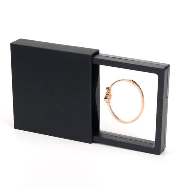 Empty Black Drawer Membrane box Holder Floating Display Case Earring Gems Ring Jewelry box Suspension Packaging Boxes