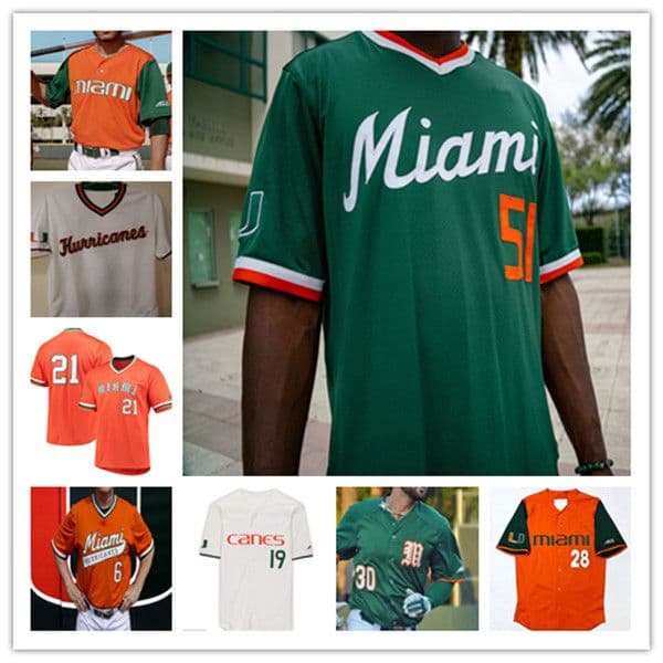 Custom College Baseball Miami Hurricanes Jerseys RAYMOND GIL GABE RIVERA LALA CARSON PALMQUIST ANTHONY ARGUELLES DANIEL FEDERMAN JAKE SMITH DUBBERLY ROSARIO