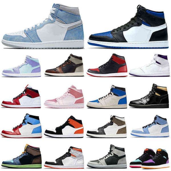 Discount 1s men basketball shoes 1 University Blue Obsidian Shadow Light Smoke Grey women mens trainers sports sneakers