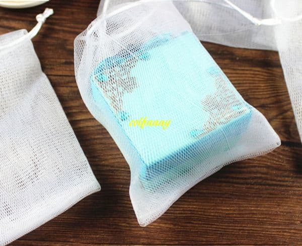 100pcs/lot Free Shipping 9x15cm Soap blister mesh soap net Foaming Net easy bubble mesh bag white color