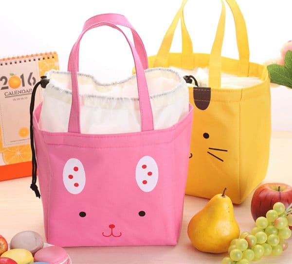 2017 Korean style canvas tote cooler bags cartoon cute Cooler bag lunch insulated bag waterproof cooler