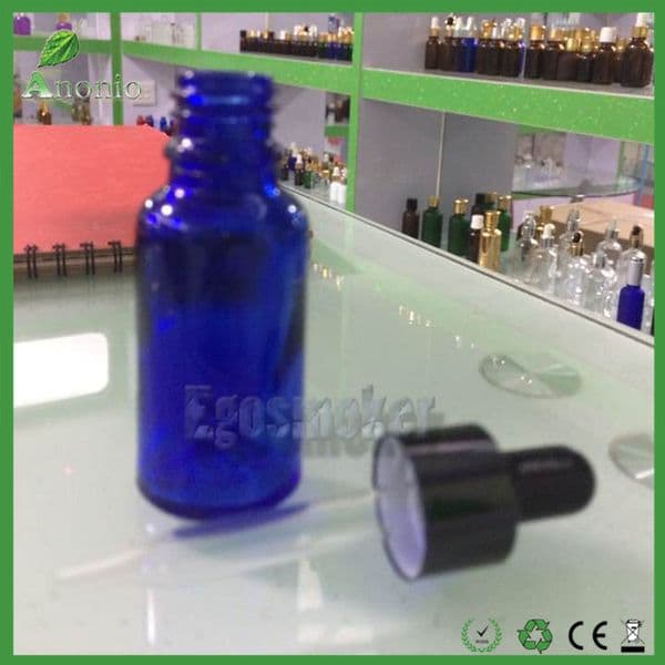 600pcs Glass Dropper Bottles 30ml 5ml 10ml 15ml 50ml E-liquid Ejuice Bottles Essential Oil Glass Blue Bottle With Childproof Rubber Cap