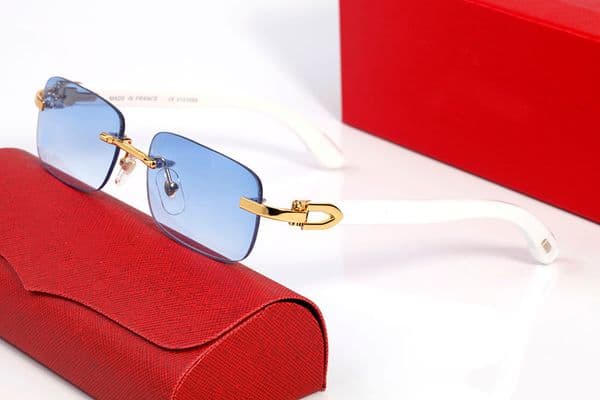 Brand Designer Sunglasses Polarized Eyeglasses For Woman Man Fashion Sport Sunglass Luxury Uv400 Eyewear 55mm Sun glasses Driving Alloy White Wooden Frame Gafas
