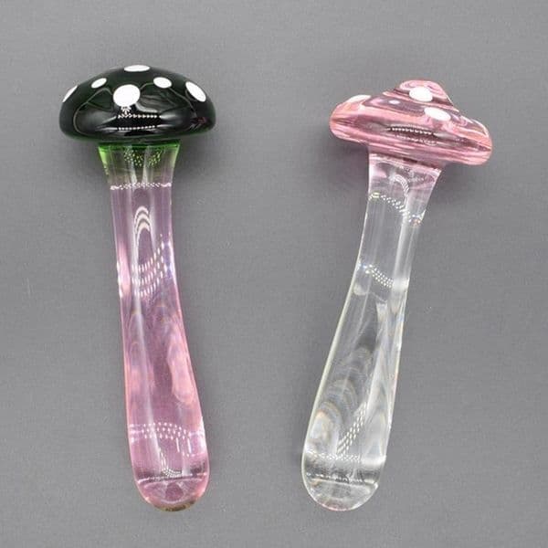 Crystal Mushroom Penis Glass Men's Women's G-Spot Anal butt plug Beads Masturbation erotic Expander adults Sex toys Products 210408