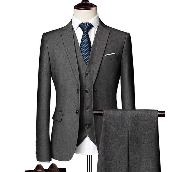 Mens Fashion Slim Fit Business Casual Groomsman Three-piece Suit Wedding Suit Sets For Men Clothing