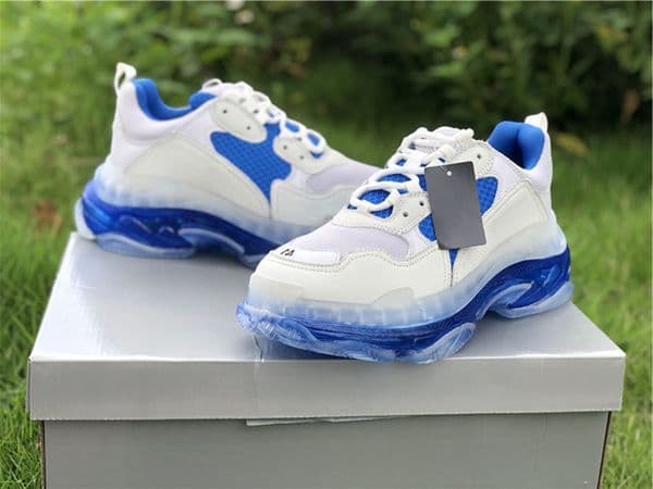 Genuine men's women's Boots shoes, white and blue matching outdoor sports for lovers, size 35-45