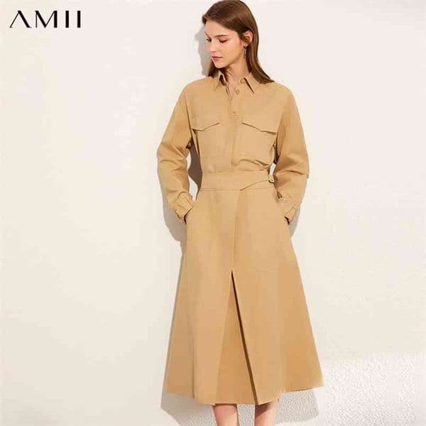 Minimalism Spring Autumn Suits For Women Causal Solid Loose Cotton Women's Shirt High Waist Aline Female Skirt 1202 210527