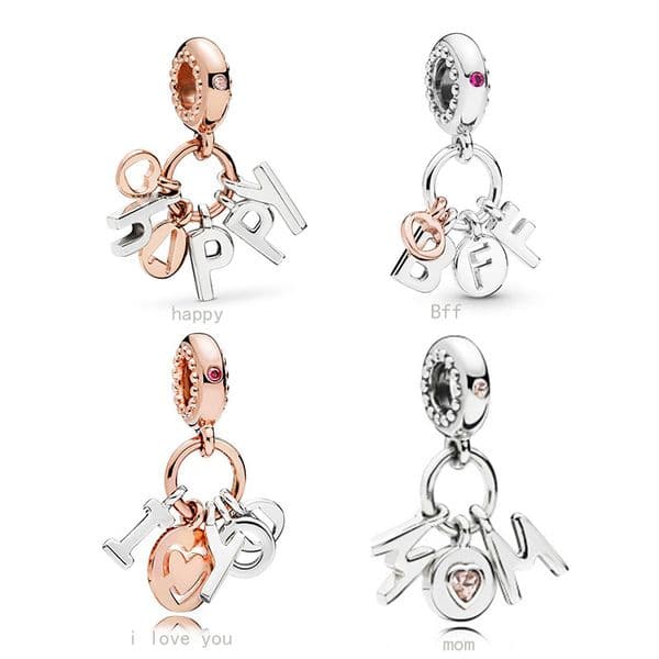 Alloy Metals Letter Pendant Beads Charms DIY Jewelry European Bracelets Necklace Women Girls Gifts B028