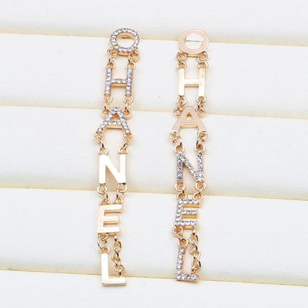 Womens 18K Gold Plated Dangle Earrings Ear Stud Brand Designers Geometry Letters Fashion Women Crystal Rhinestone Earring Wedding