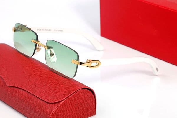 White Buffalo Horn Sunglasses Designer Womens Mens Transparent Eyeglasses Metal Square Gold Alloy Wooden Frames Eyeglass Man Polarized Sunglass Brands Lunettes