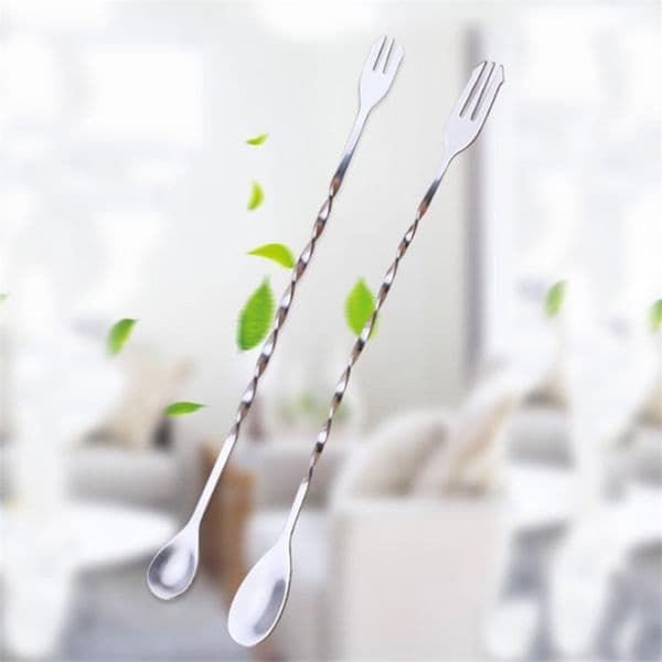 Stainless Steel Multifunction Coffee Spoon Barista Tools Fork Cafe Scoop In One For Kitchen Decoration Ladle 210423