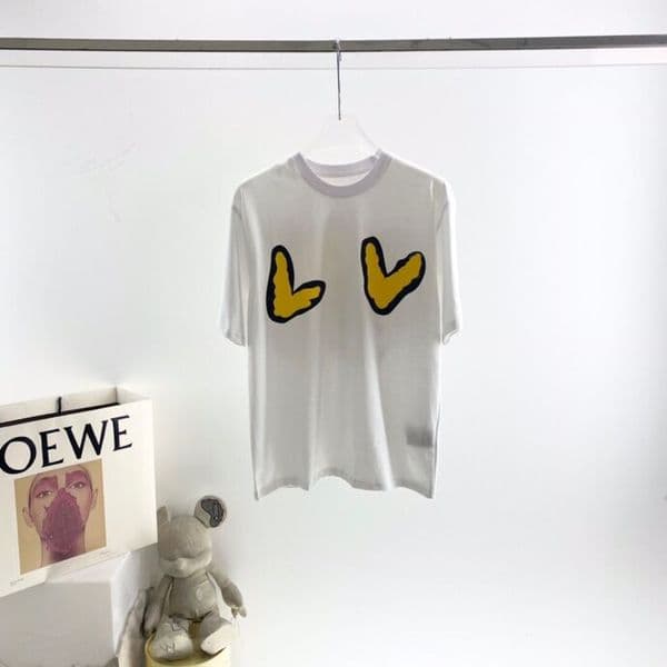 2022ss early spring new high-end cotton printed T-shirt round neck splicing pullover short sleeves Size: m~xxxl Color: black and white b49s49