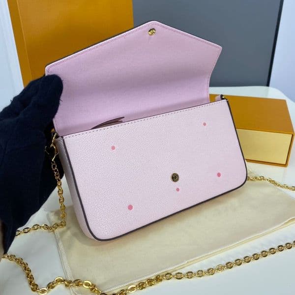 M80498 FELICIE POCHETTE Designer Women Cross Body Chain Flap Bag Empreinte Leather Wallet Envelope Clutch Zipped Card Holder Zippy Coin Purse Key Pouch Cles Handbag