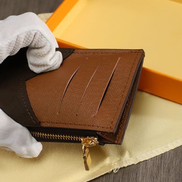 Top Quality Luxury bag Designer Unises Wallets Genuine Leather Wallet Cute Coin Purse Credit Card Holder With Box Women Men Flower Plaid bags