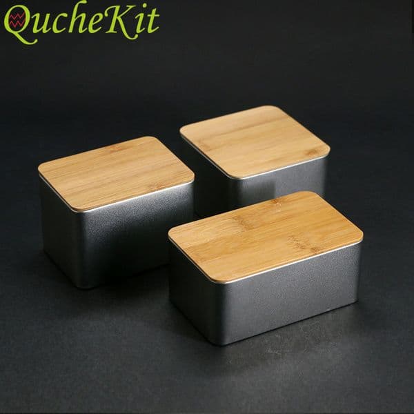 Small Vintage Metal Storage Box With Wood Lid Money Coin Candy Key Packaging Box Kitchen Containers OrganizerFood