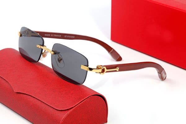 Brand Sunglasses Designer Women Rimless Wood Frames Mens Sunglass Buffalo Horn Glasses Vintage Bamboo Wooden Eyeglasses For Women Eyeglass occhiali lunettes
