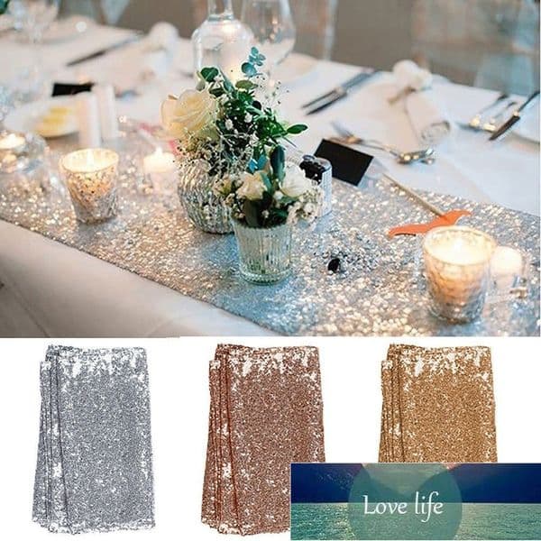 30x180cm Gold Rose Gold Silver Sequin table runner for Party table cloth Weddings Decoration Table Runners Factory price expert design Quality Latest Style