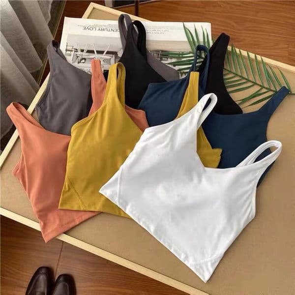 Tank Women Shirts Vest Fitness Sexy Underwear Solid Color Lady Tops with Removable Cups Yoga Sports Bra Tanks