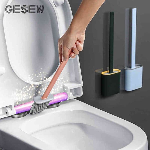 GESEW WC Toilet Brush With lid Cleaning Brush For Bathroom Household Cleaning Tool Long Handle Toilet Brush Bathroom Accessories 210329