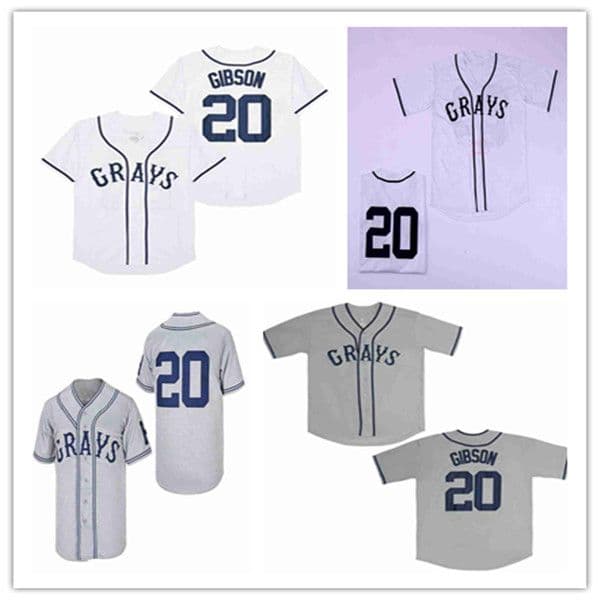 Man Homestead Grays Negro League Button-Down 20 Josh GIBSON Baseball Jerseys Embroidery Sports Shirts Good Quality Size S-3XL