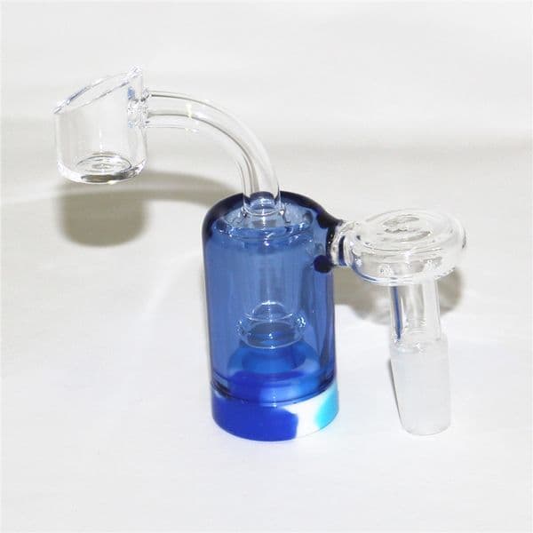 14mm male Glass Ashcatcher Hookah Bong with Colorful Silicone Container Reclaimer quartz banger Thick Ash catcher Water Smoking Pipes
