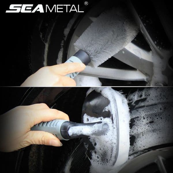 Car Cleaning Brush Universal Wet and Dry for Auto Wheel Tire Rim Brush Wash Tools Car Hub Tyre Cleaner Brushes Auto Accessories 210329