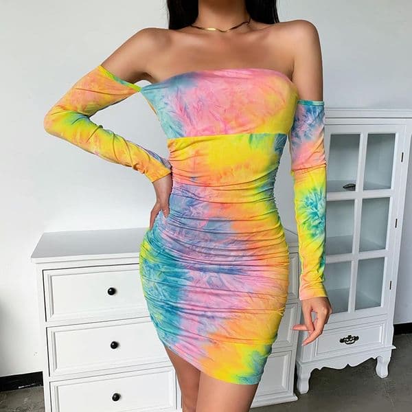 Plus Size Print Summer Evening Vintage Dresses Mini Party Bodycon Long Sleeve Beach Women Dress Robe Vestido Prom 210417Z