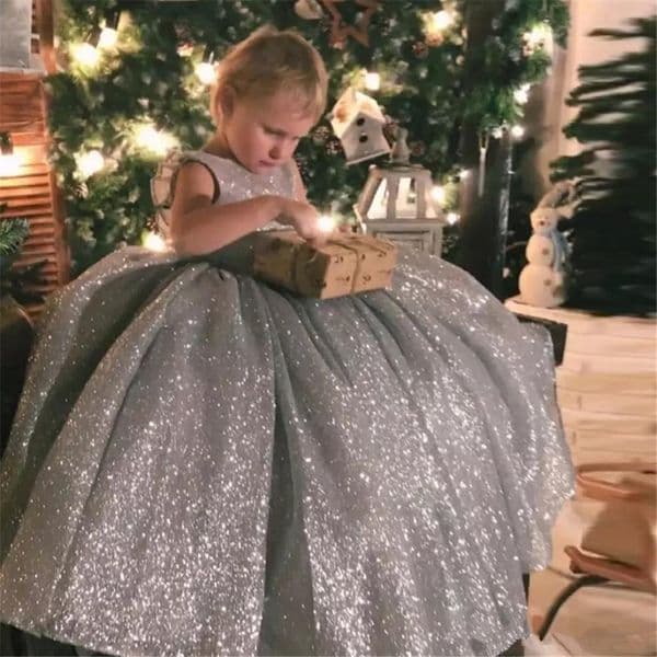 Sequined Flower Girl Dresses For Wedding Lace first holy communion dress High Low Toddler Pageant Gowns Appliqued Ball Gown 2021