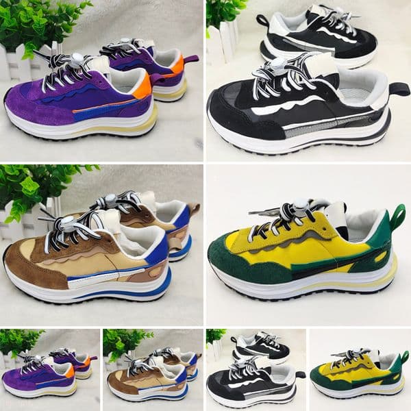 2021 Release Authentic Sacai LDWaffle LDV VaporWaffle Shoes Black White Green Blue Red Trainers Kids Outdoor Sports Sneakers
