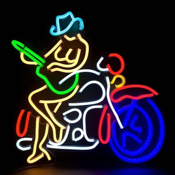 LED Neon Sign Home Fashion Wall Decoration Handmade Neon Light 12 V Super Bright Girl's motorcycle neon light design Holiday Lighting Decoration of bars nightclubs